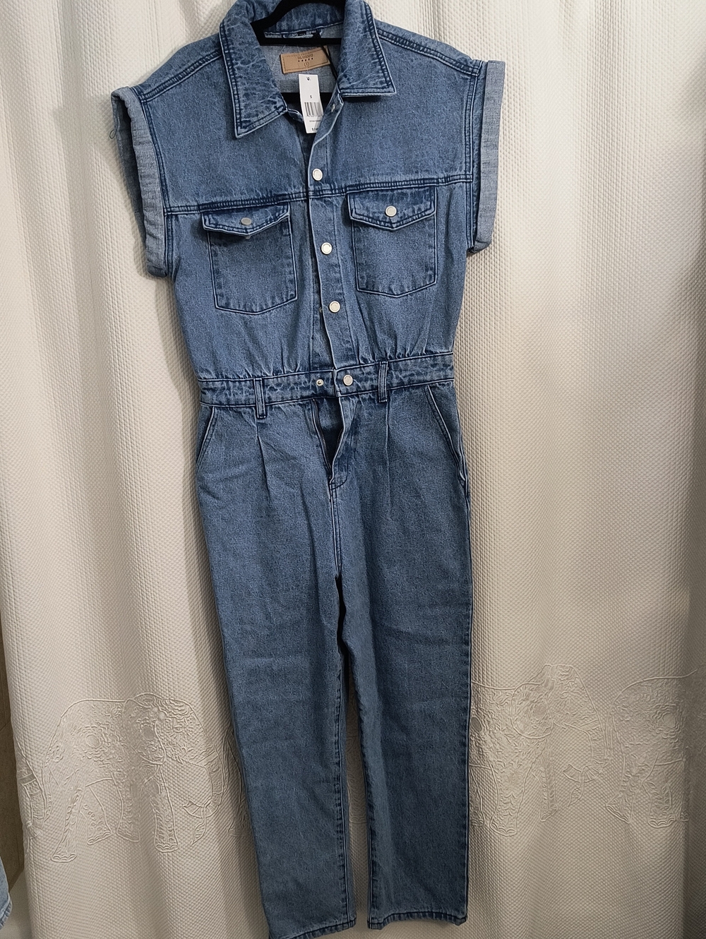 Blank NYC Light Blue Denim Sleeveless Jumpsuit NWT Women's